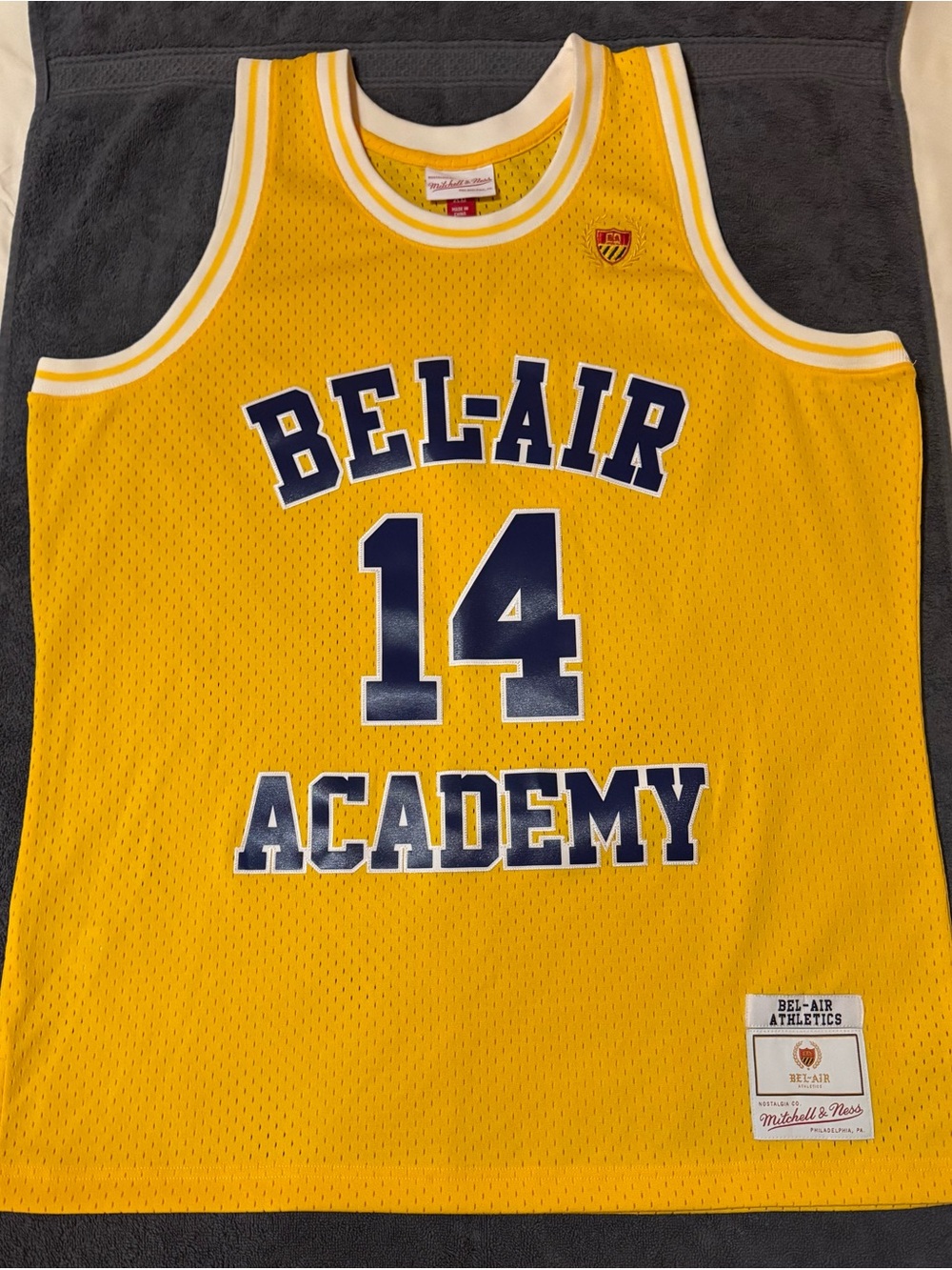 Mitchell & Ness Gold Bel-Air Athletics Mesh Jersey Will Smith Fresh Prince